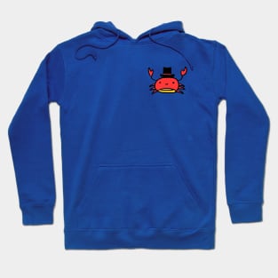 Simplistic Crab with Tophat Doodle Hoodie